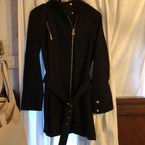 Michael Kors Black Peacoat asymmetrical zip sz 14